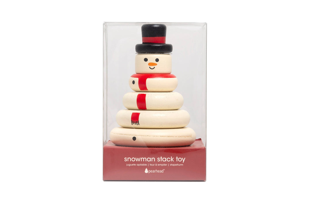 Wooden Snowman Stacking Toy Set, Holiday Baby Toddler Gift Pearhead Wooden Snowman Stacking Toy Set, Holiday Baby Toddler Gift Bonjour Fete - Party Supplies