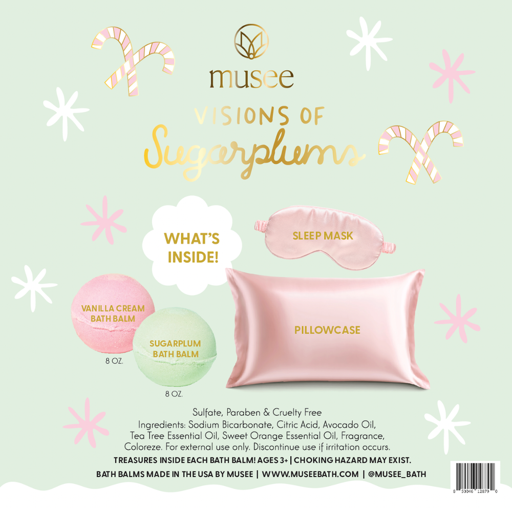 Visions of Sugarplums Bath Balm & Eye Mask Set Musee Bonjour Fete - Party Supplies