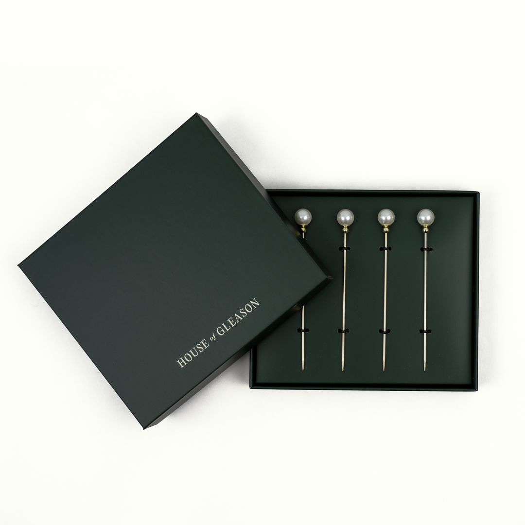 Pearl Cocktail Picks - Set of 4 House of Gleason Pearl Cocktail Picks - Set of 4 Bonjour Fete - Party Supplies