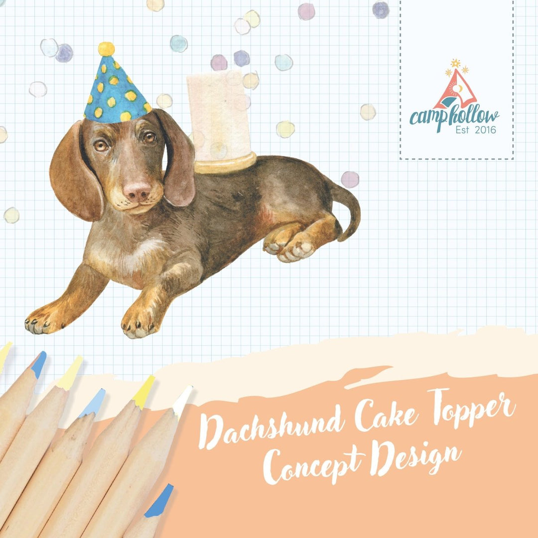 Dachshund Cake Topper Camp Hollow Cake Topper Dachshund Cake Topper Bonjour Fete - Party Supplies