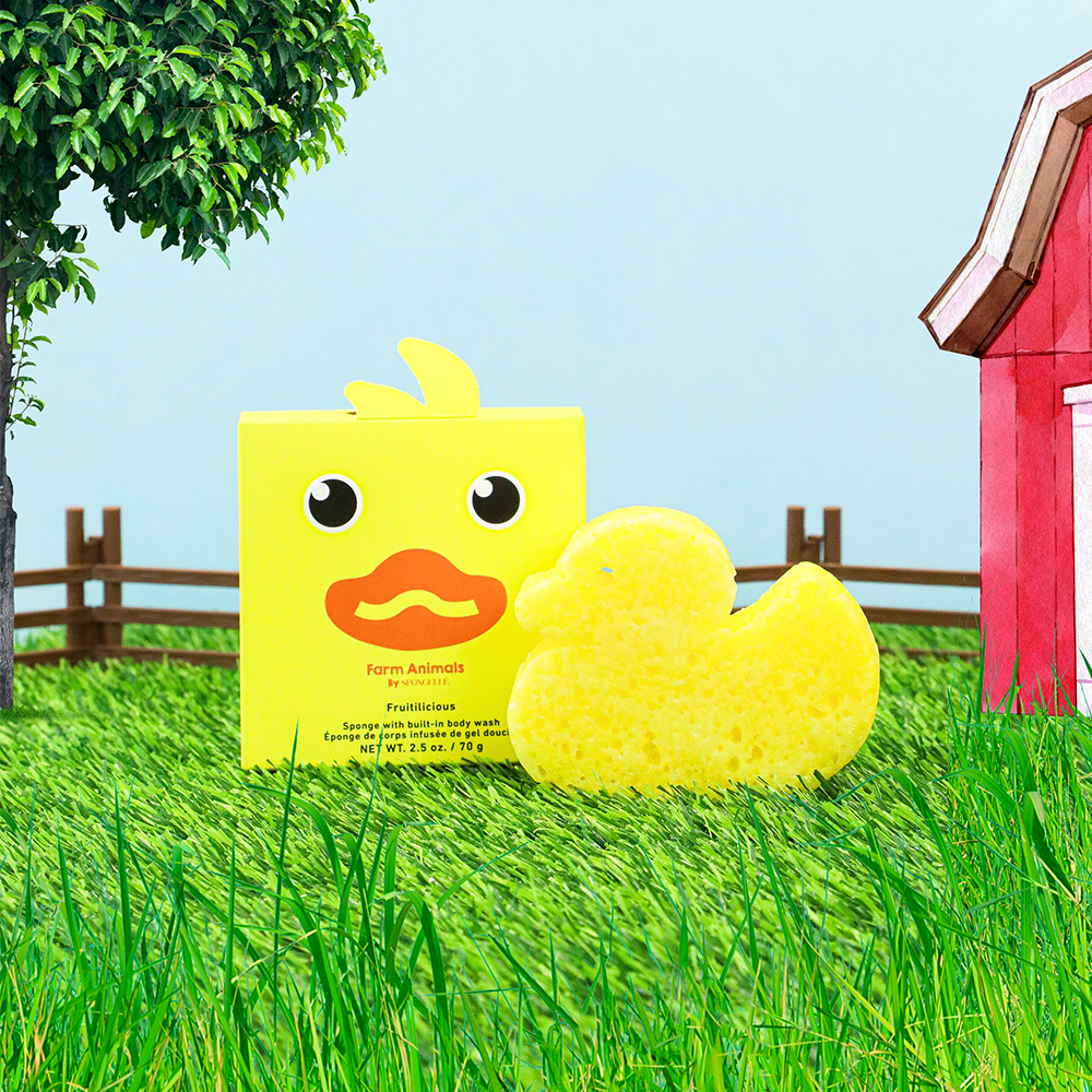 DUCK SHOWER BUFFER SPONGE Spongellé Body Wash Infused Buffer DUCK SHOWER BUFFER SPONGE Bonjour Fete - Party Supplies