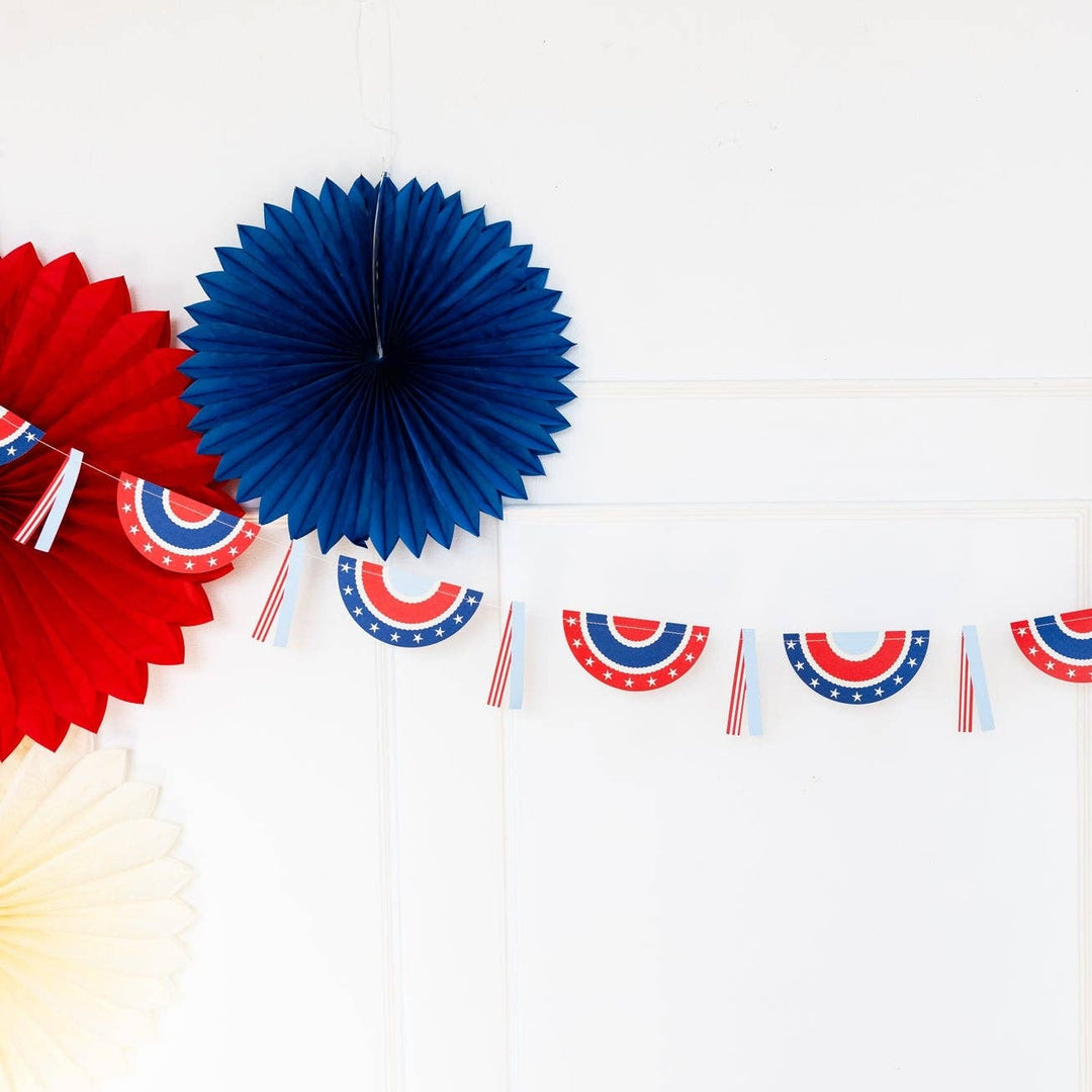 Bunting Paper Banner Bonjour Fete Party Supplies 4th Of July Party Supplies