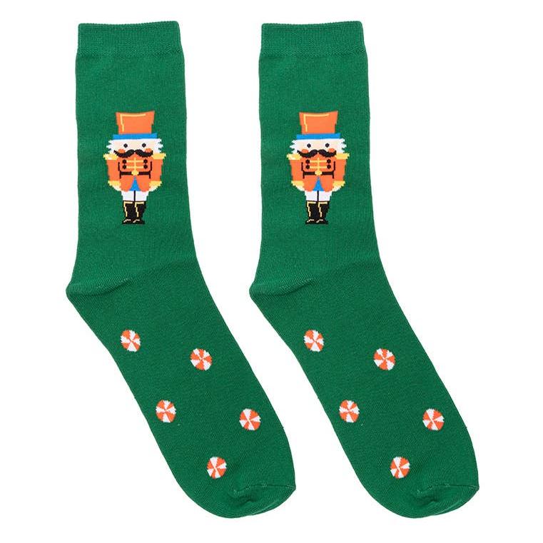 3D Packaged Crew Socks - Holiday - Nutcracker - Green Living Royal Bonjour Fete - Party Supplies