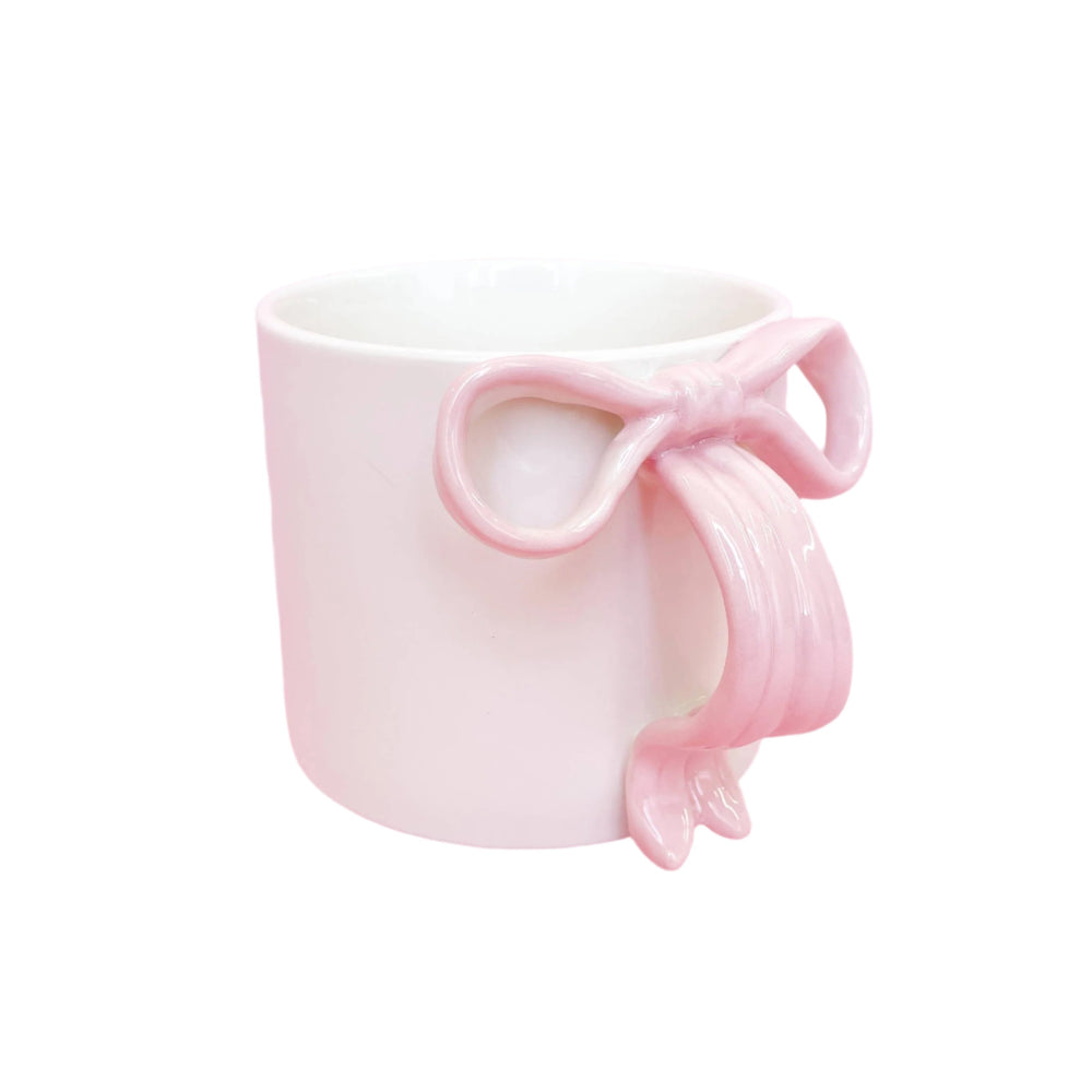Pink Bow Ceramic Mug Bonjour Fete Party Supplies Drinkware & Bar