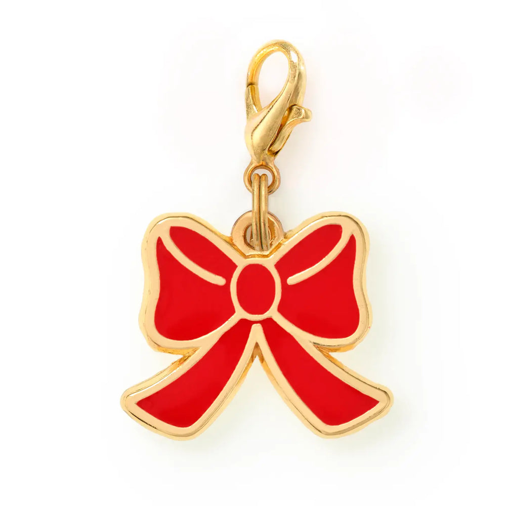RED BOW COLLAR CHARM The Foggy Dog Holiday Pet RED BOW COLLAR CHARM Bonjour Fete - Party Supplies