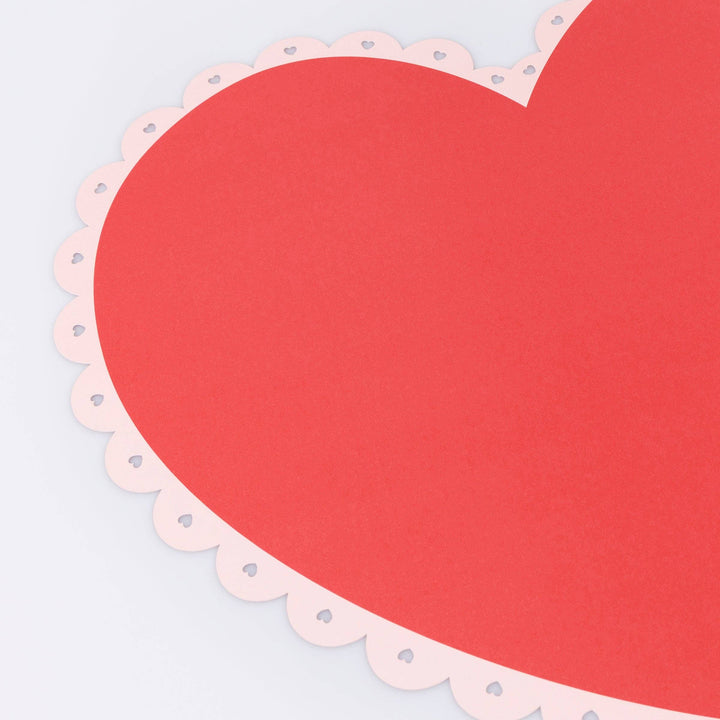 Scalloped Heart Paper Placemats Meri Meri Scalloped Heart Paper Placemats Bonjour Fete - Party Supplies