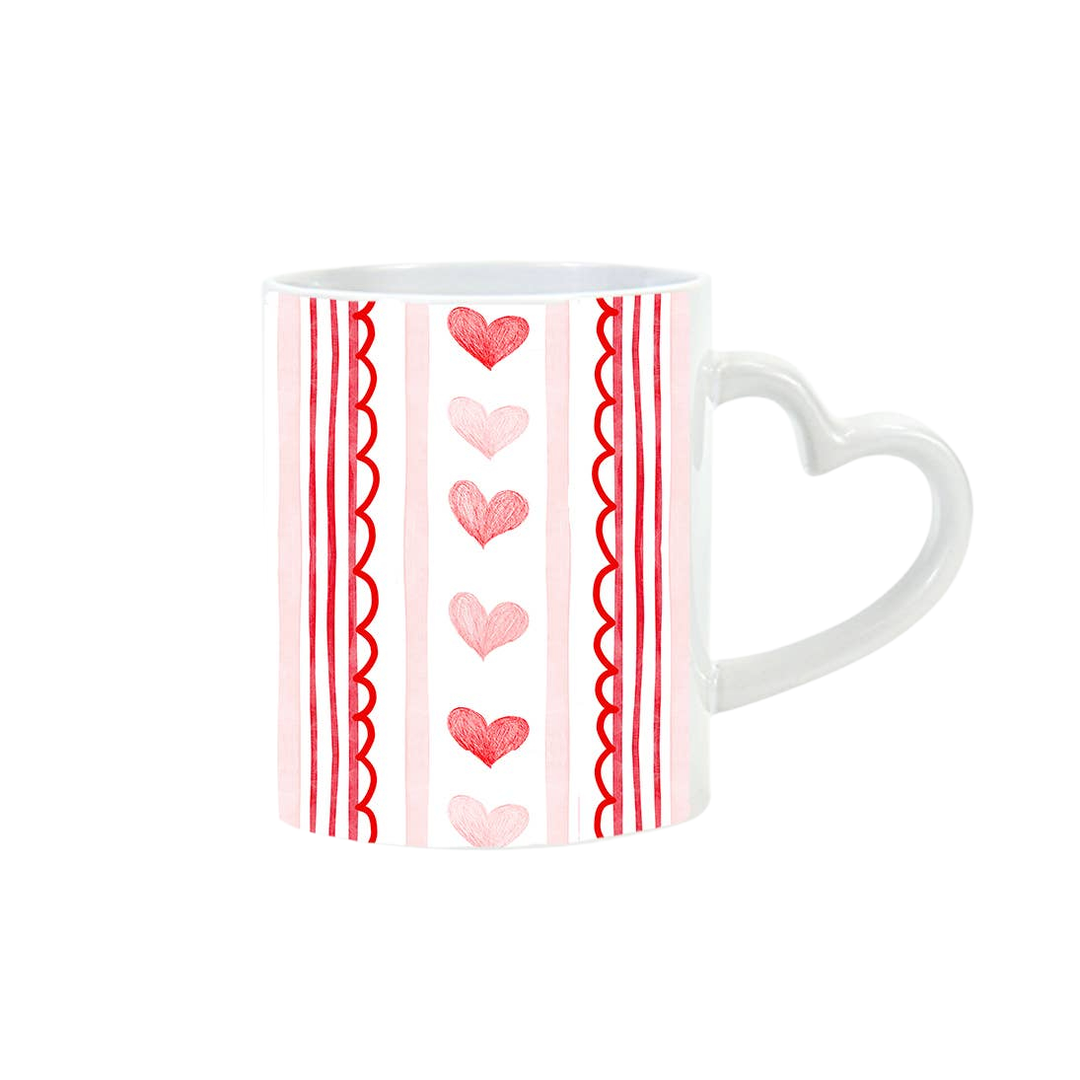 HEARTS & STRIPES MUG JOSIL Paperie & Gift Drinkware & Bar HEARTS & STRIPES MUG Bonjour Fete - Party Supplies