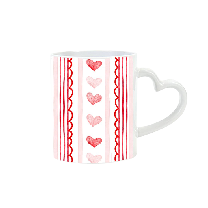 HEARTS & STRIPES MUG JOSIL Paperie & Gift Drinkware & Bar HEARTS & STRIPES MUG Bonjour Fete - Party Supplies