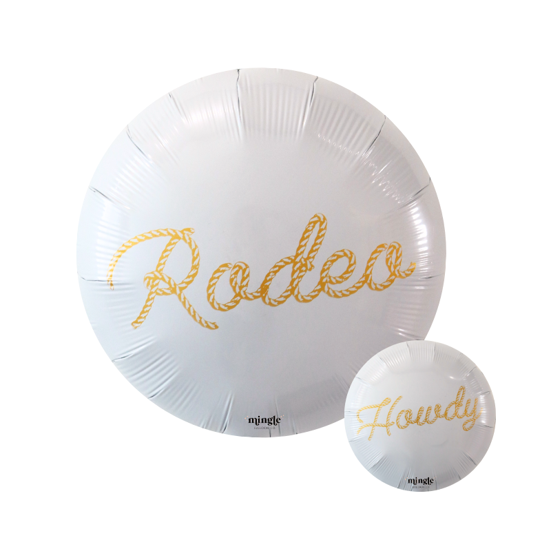 Rodeo Script Gold Balloon Mingle Balloon Co. Rodeo Script Gold Balloon Bonjour Fete - Party Supplies