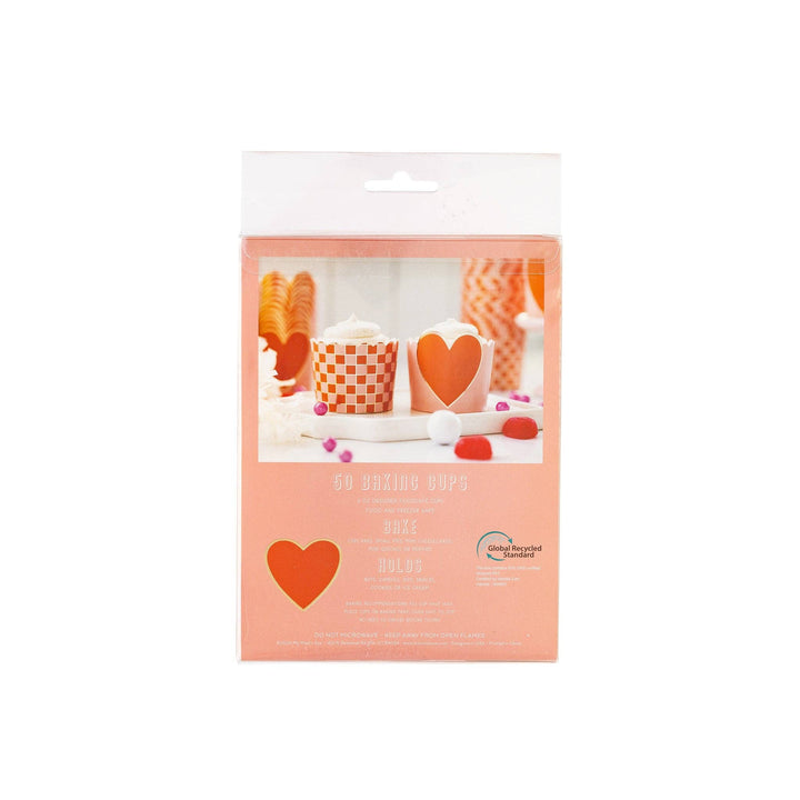 Pink & Red Checker Heart Baking Cups Bonjour Fete Party Supplies Valentine's Day Baking