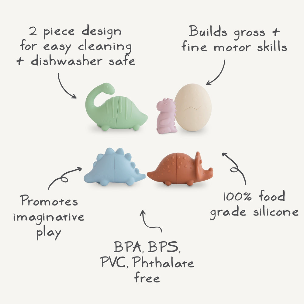 Dino Mold Free Bath Play Set Mushie Bath Play set Dino Mold Free Bath Play Set Bonjour Fete - Party Supplies