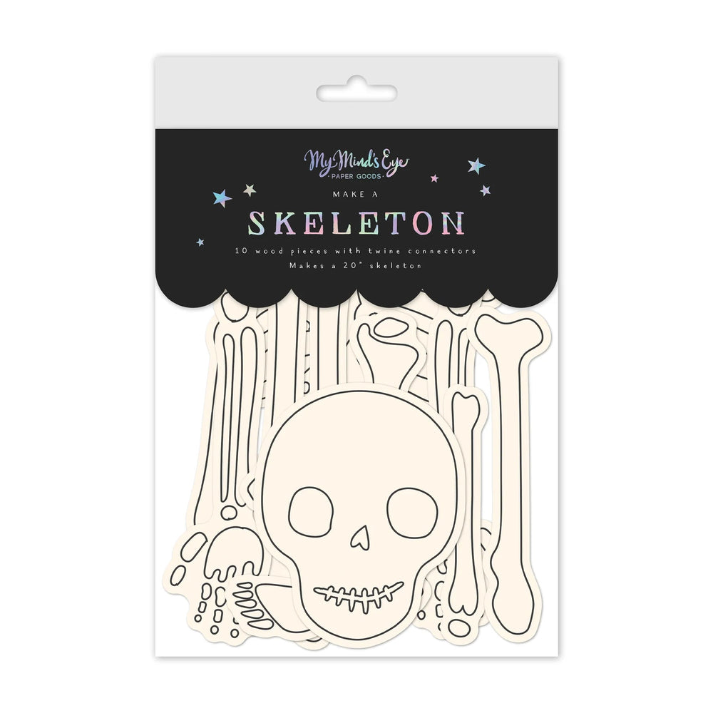 DIY Hanging Wood Skeleton Bonjour Fete Party Supplies Halloween Party Favors & Boo Baskets