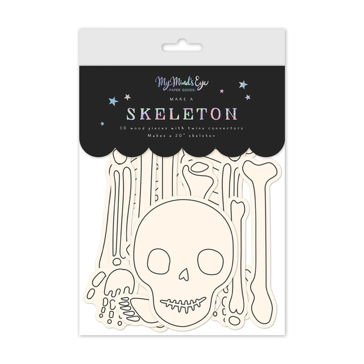 DIY Hanging Wood Skeleton Bonjour Fete Party Supplies Halloween Party Favors & Boo Baskets