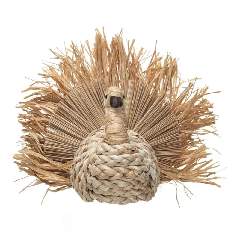 DRIED CORN HUSK TURKEY DECORATION Creative Co-op Thanksgiving Home Decor Bonjour Fete - Party Supplies