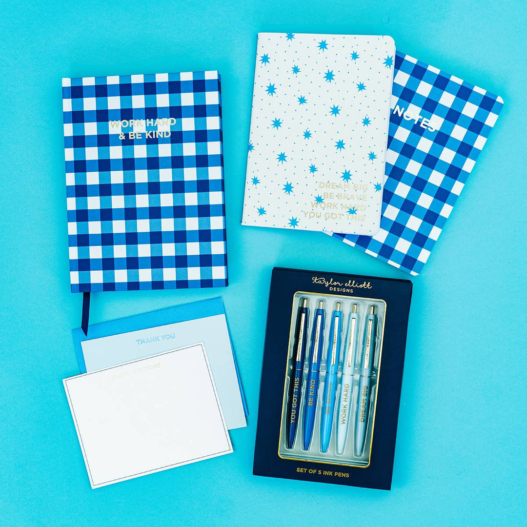 Blue Motivational Pen Set Bonjour Fete Party Supplies Arts & Crafts