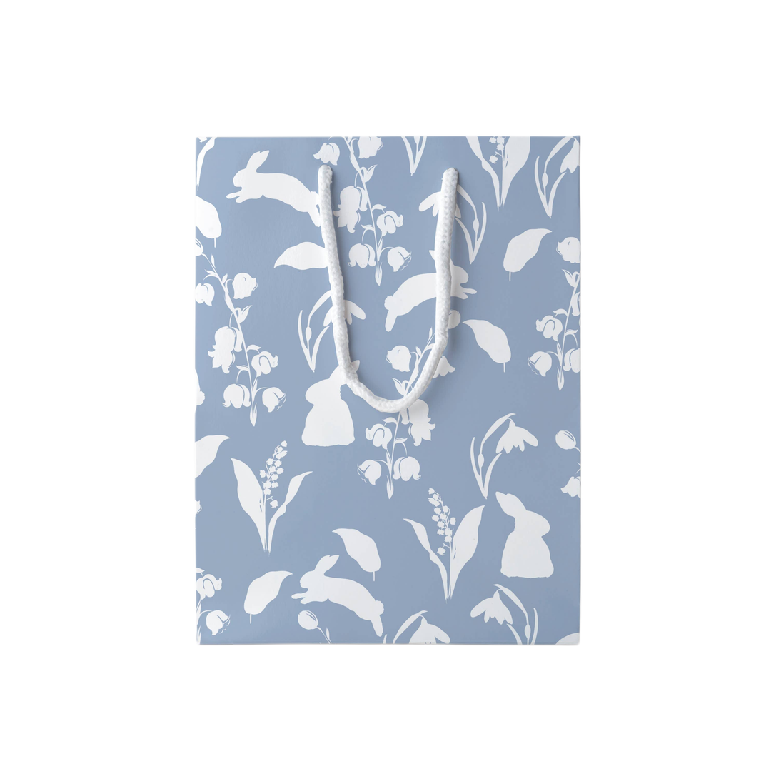 BLUE BUNNY & LILY GIFT BAG JOSIL Paperie & Gift Gift Wrapping BLUE BUNNY & LILY GIFT BAG Bonjour Fete - Party Supplies