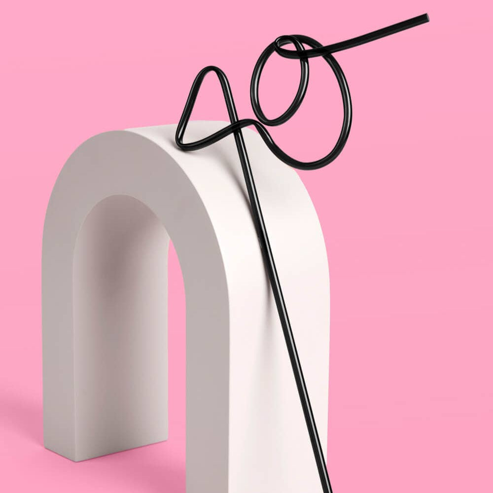 40 XL Straw - matte black straw xo, Fetti 40 XL Straw - matte black straw Bonjour Fete - Party Supplies