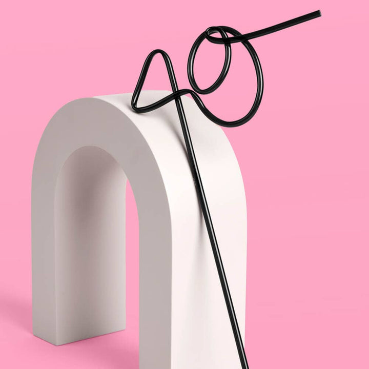 40 XL Straw - matte black straw xo, Fetti 40 XL Straw - matte black straw Bonjour Fete - Party Supplies