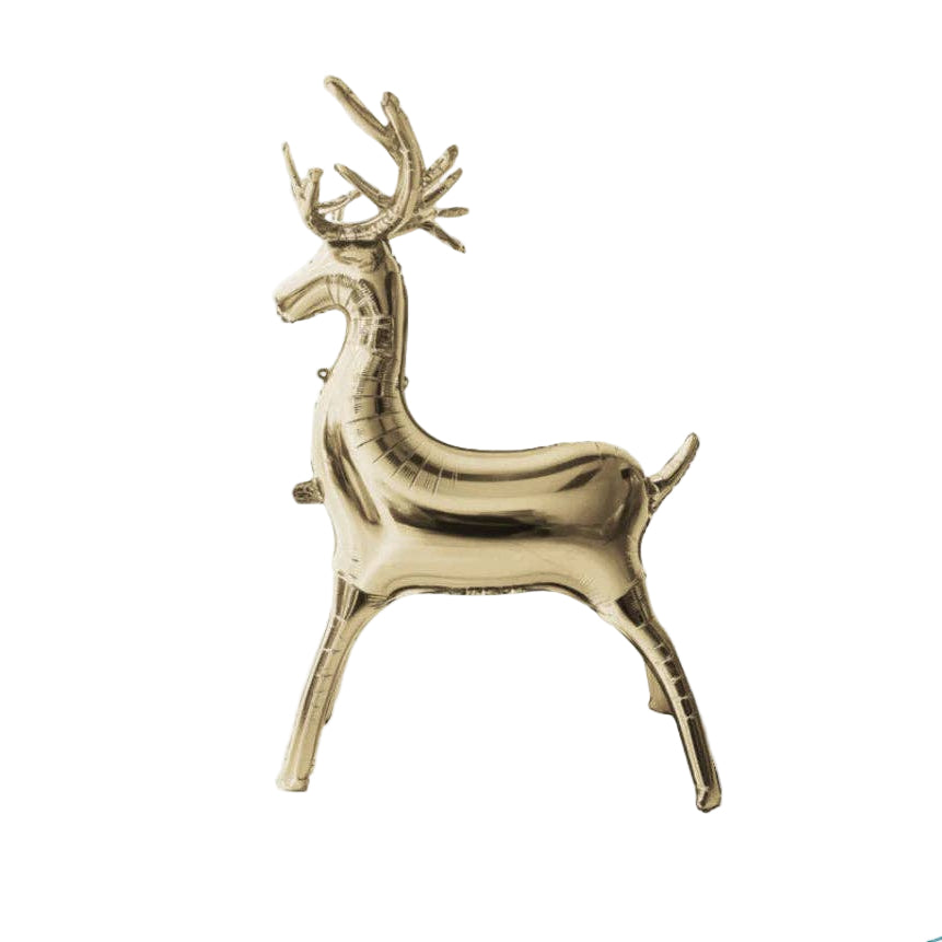 Champagne Reindeer Foil Balloon 20 in. THE BALLOON HUB Champagne Reindeer Foil Balloon 20 in. Bonjour Fete - Party Supplies