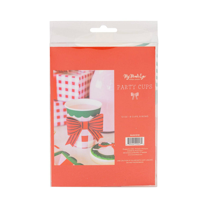 SUG1210 - Plaid Cup with Bow My Mind’s Eye SUG1210 - Plaid Cup with Bow Bonjour Fete - Party Supplies