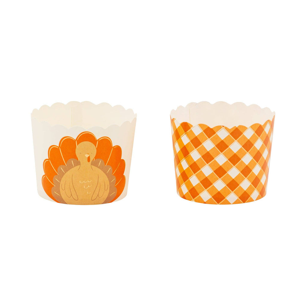 FOILED ORANGE TURKEY BAKING CUPS My Mind’s Eye Thanksgiving Baking & Treats FOILED ORANGE TURKEY BAKING CUPS Bonjour Fete - Party Supplies