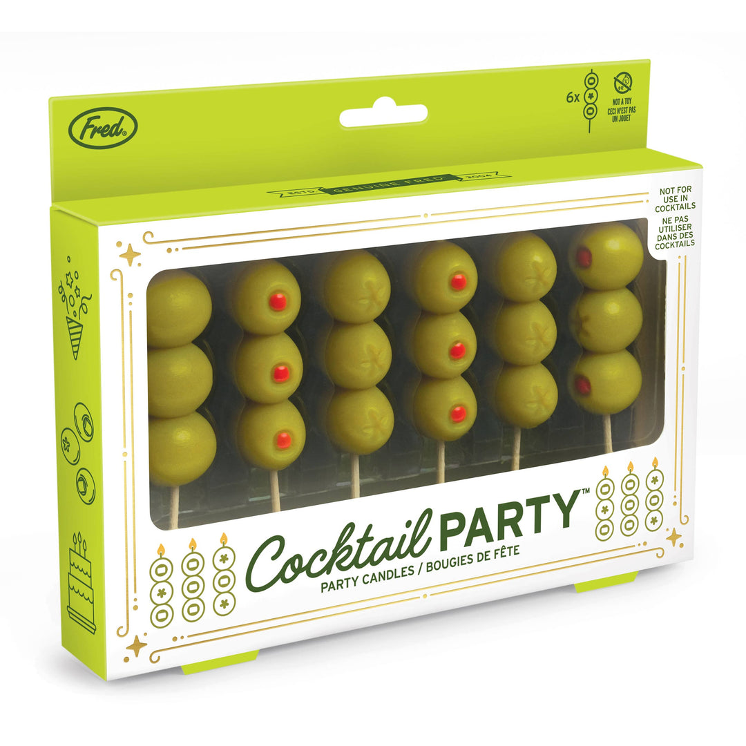 COCKTAIL PARTY Olive Candles - Set of 6 Fred & Friends COCKTAIL PARTY Olive Candles - Set of 6 Bonjour Fete - Party Supplies