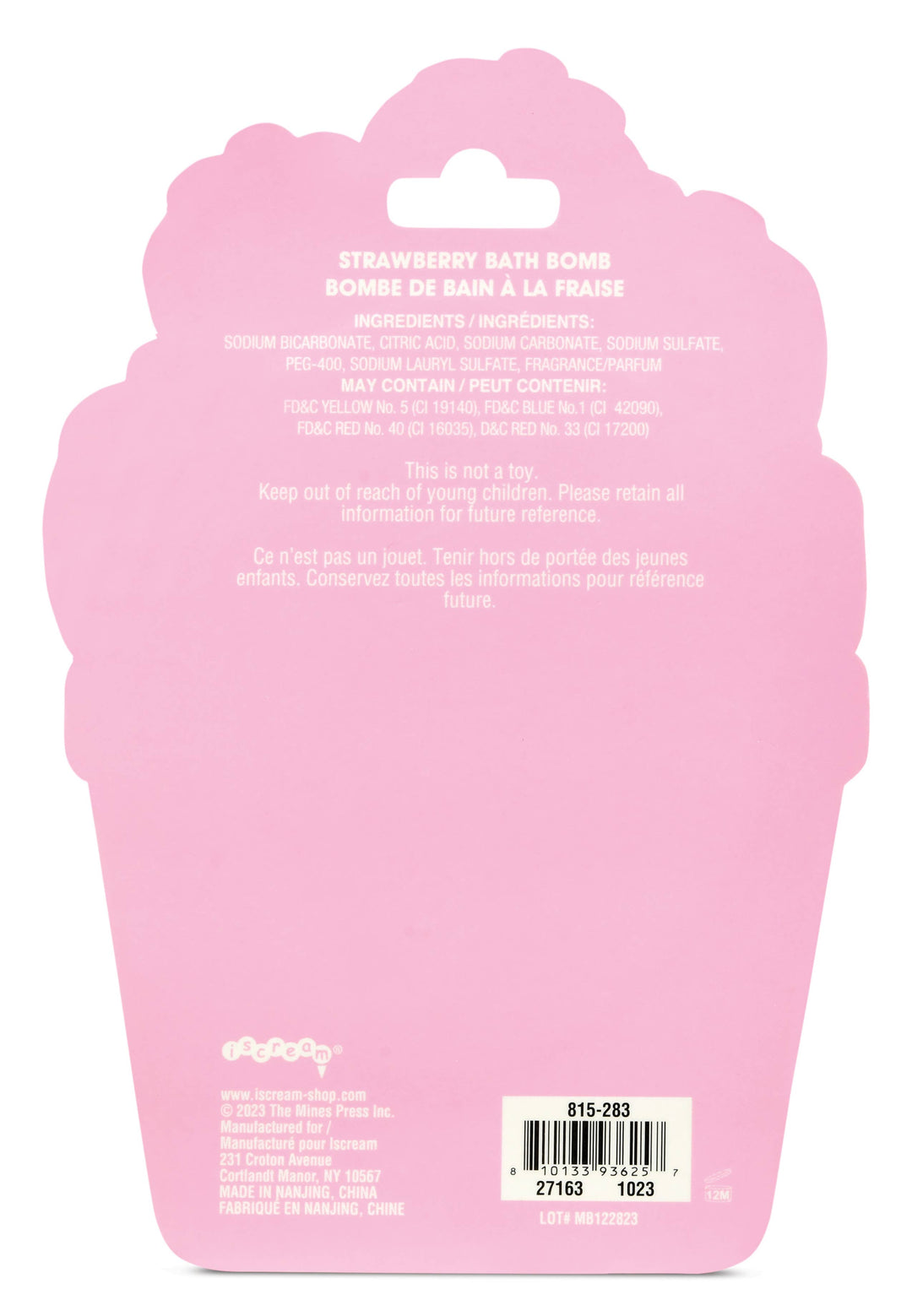 STRAWBERRY BATH BOMB Iscream Bath & Body STRAWBERRY BATH BOMB Bonjour Fete - Party Supplies