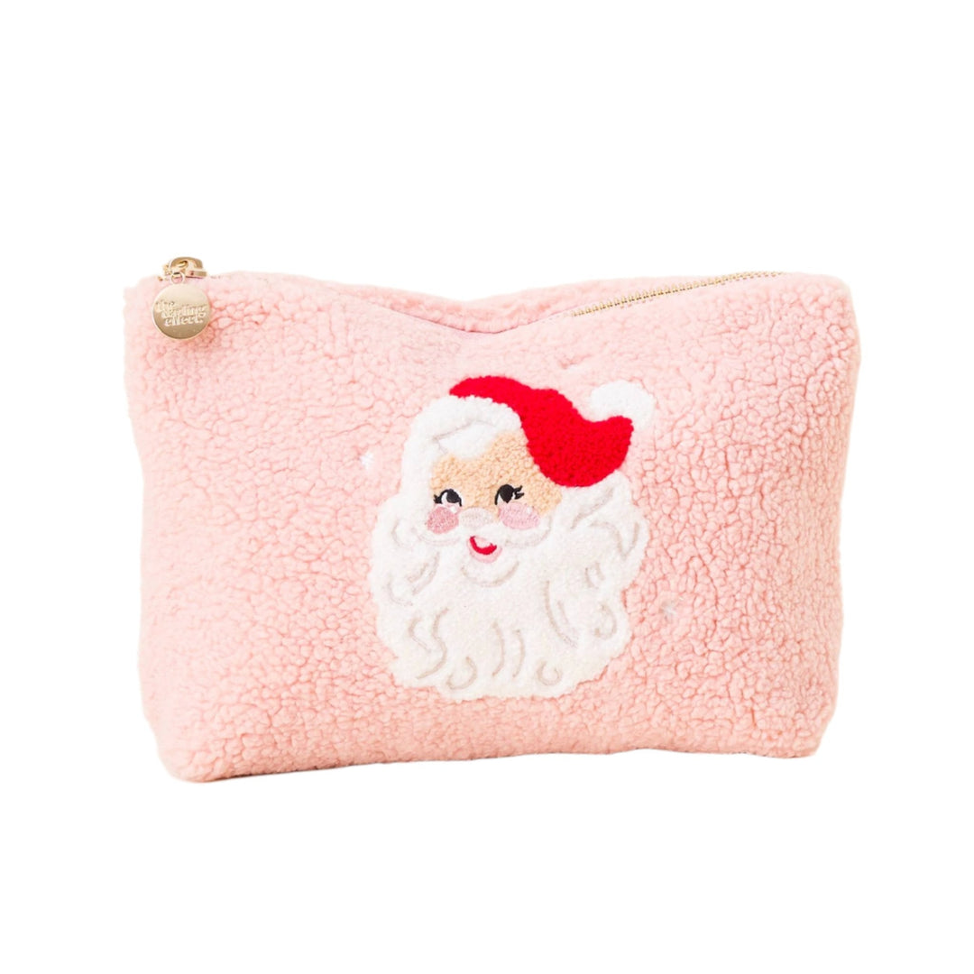 FUZZY SANTA POUCH The Darling Effect Stocking Stuffers & Holiday Party Favors Bonjour Fete - Party Supplies