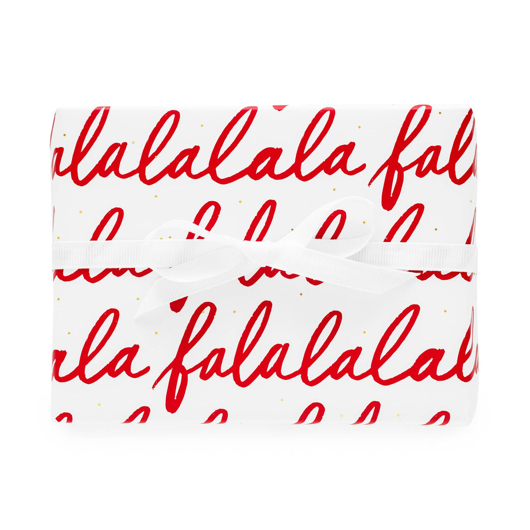 Holiday Gift Wrap, Red Falalalala Sugar Paper Holiday Gift Wrap, Red Falalalala Bonjour Fete - Party Supplies