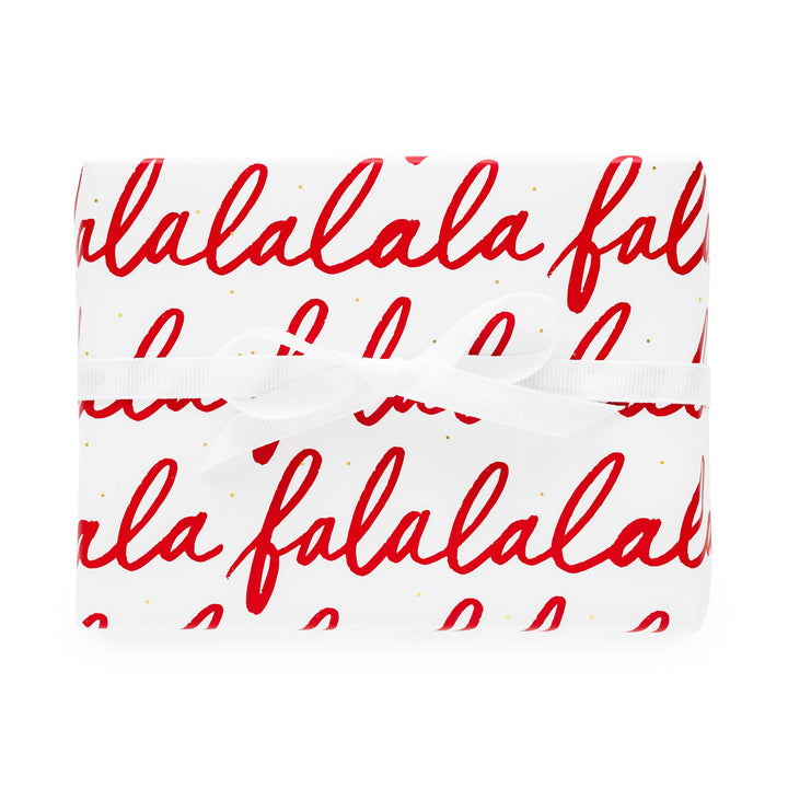 Holiday Gift Wrap, Red Falalalala Sugar Paper Holiday Gift Wrap, Red Falalalala Bonjour Fete - Party Supplies