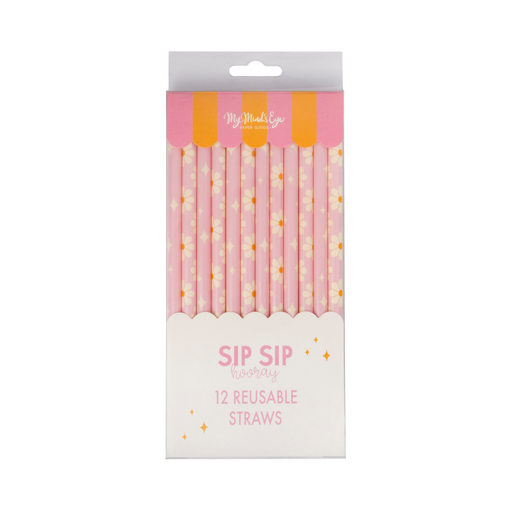 DISCO DAISY REUSABLE STRAWS My Mind’s Eye Party Straws DISCO DAISY REUSABLE STRAWS Bonjour Fete - Party Supplies