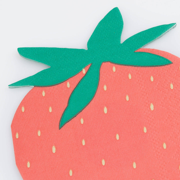 Strawberry Napkins Meri Meri Strawberry Napkins Bonjour Fete - Party Supplies