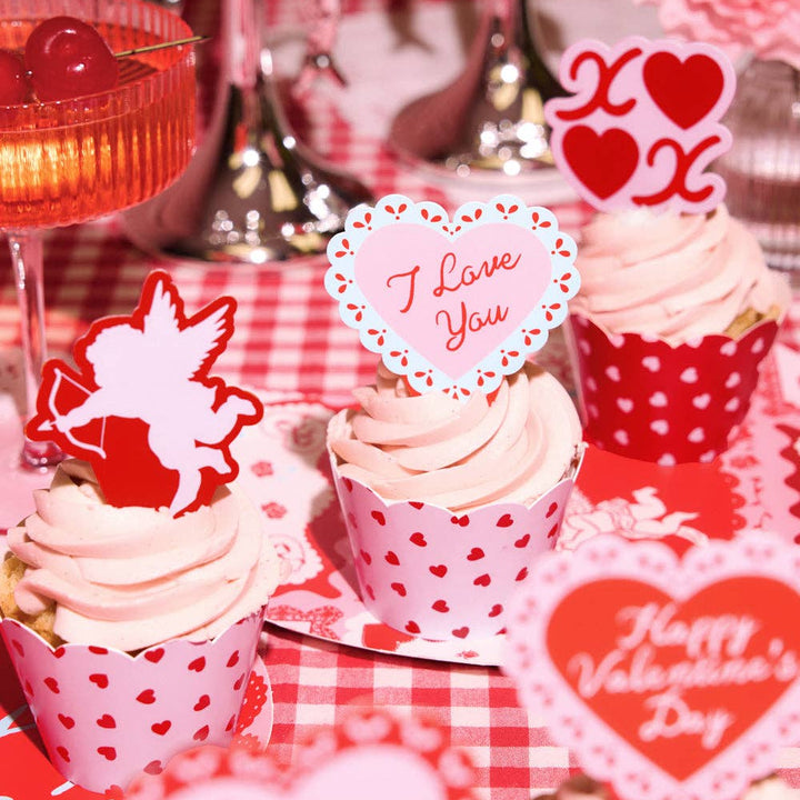 Heaven Sent Toppers - 24 wrappers + toppers xo, Fetti Heaven Sent Toppers - 24 wrappers + toppers Bonjour Fete - Party Supplies