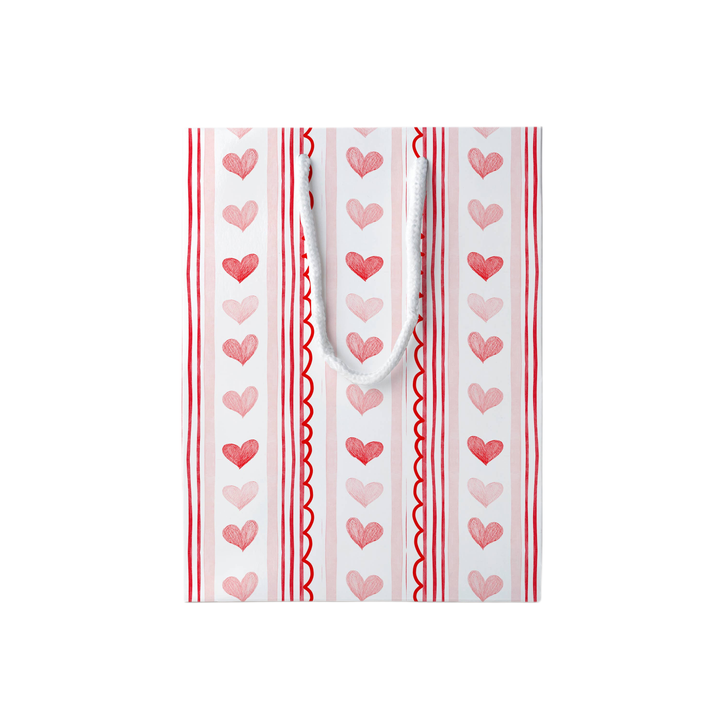 HEARTS & STRIPES GIFT BAG JOSIL Paperie & Gift Gift Wrapping HEARTS & STRIPES GIFT BAG Bonjour Fete - Party Supplies