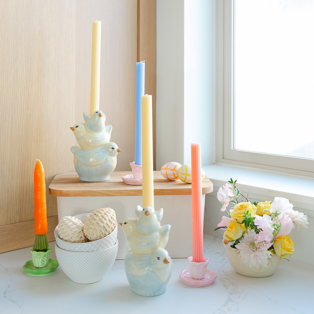 TWEET STACK CANDLE HOLDER Accent Decor Easter Home TWEET STACK CANDLE HOLDER Bonjour Fete - Party Supplies