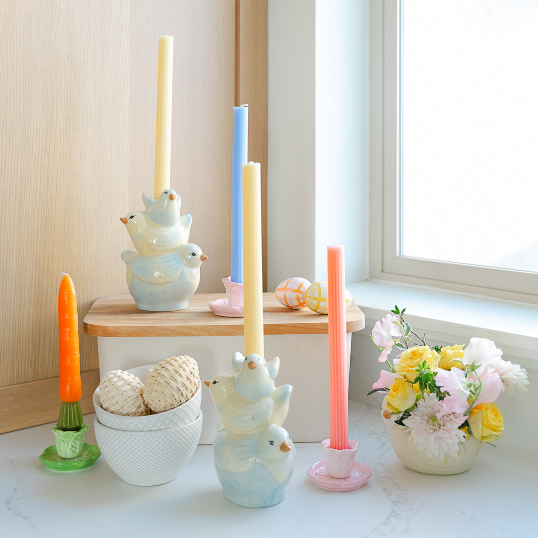 TWEET STACK CANDLE HOLDER Accent Decor Easter Home TWEET STACK CANDLE HOLDER Bonjour Fete - Party Supplies