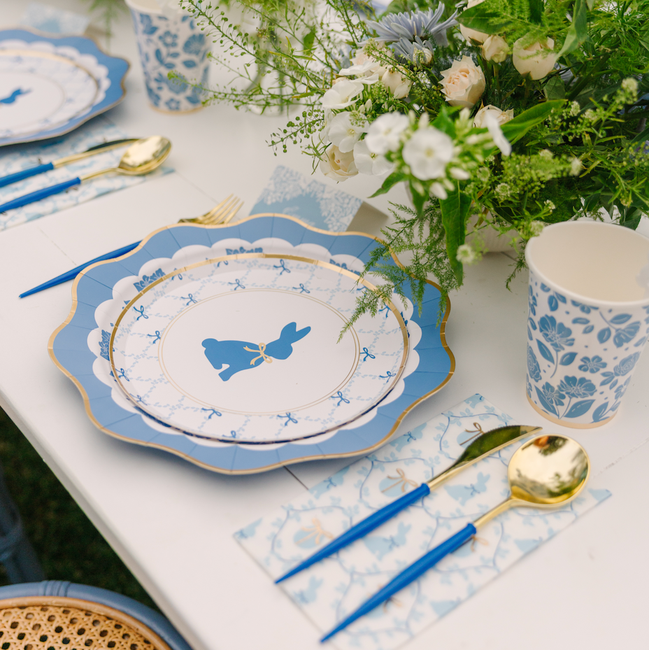 GRAND MILLENNIAL EASTER SMALL ROUND PLATES Bonjour Fete Plates GRAND MILLENNIAL EASTER SMALL ROUND PLATES Bonjour Fete - Party Supplies