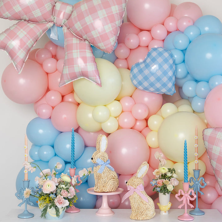 BLUE GINGHAM HEART SHAPED BALLOON Amazon BLUE GINGHAM HEART SHAPED BALLOON Bonjour Fete - Party Supplies