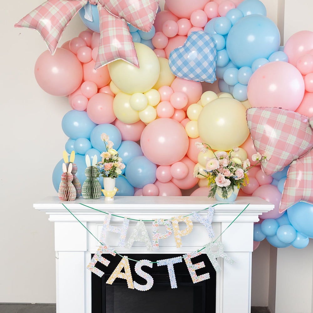 MERI MERI X LIBERTY PAPER HONEYCOMB BUNNIES and Happy Easter BannerMeri Meri Easter Decor MERI MERI X LIBERTY PAPER HONEYCOMB BUNNIES Bonjour Fete - Party Supplies