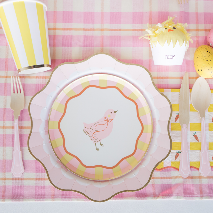 PETAL PINK ELEGANT FLORAL DINNER PLATES Bonjour Fete Plates PETAL PINK ELEGANT FLORAL DINNER PLATES Bonjour Fete - Party Supplies