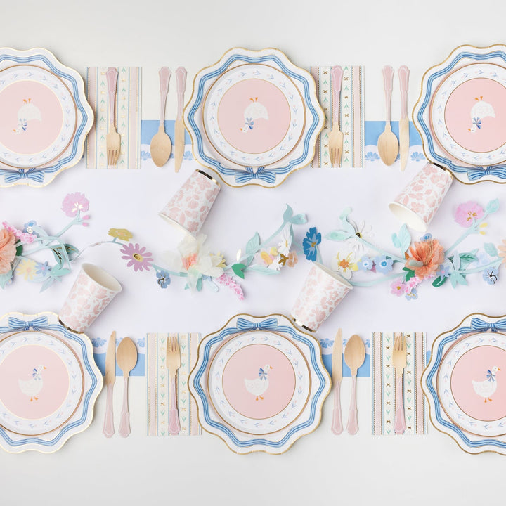 PETAL PINK ELEGANT FLORAL CUPS Bonjour Fete Cups PETAL PINK ELEGANT FLORAL CUPS Bonjour Fete - Party Supplies