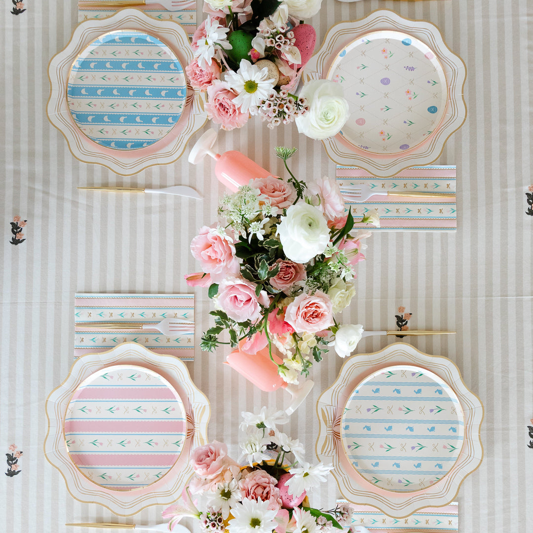 EASTER PASTEL FLORAL SMALL PLATES (MULTIPACK) Bonjour Fete Plates EASTER PASTEL FLORAL SMALL PLATES (MULTIPACK) Bonjour Fete - Party Supplies