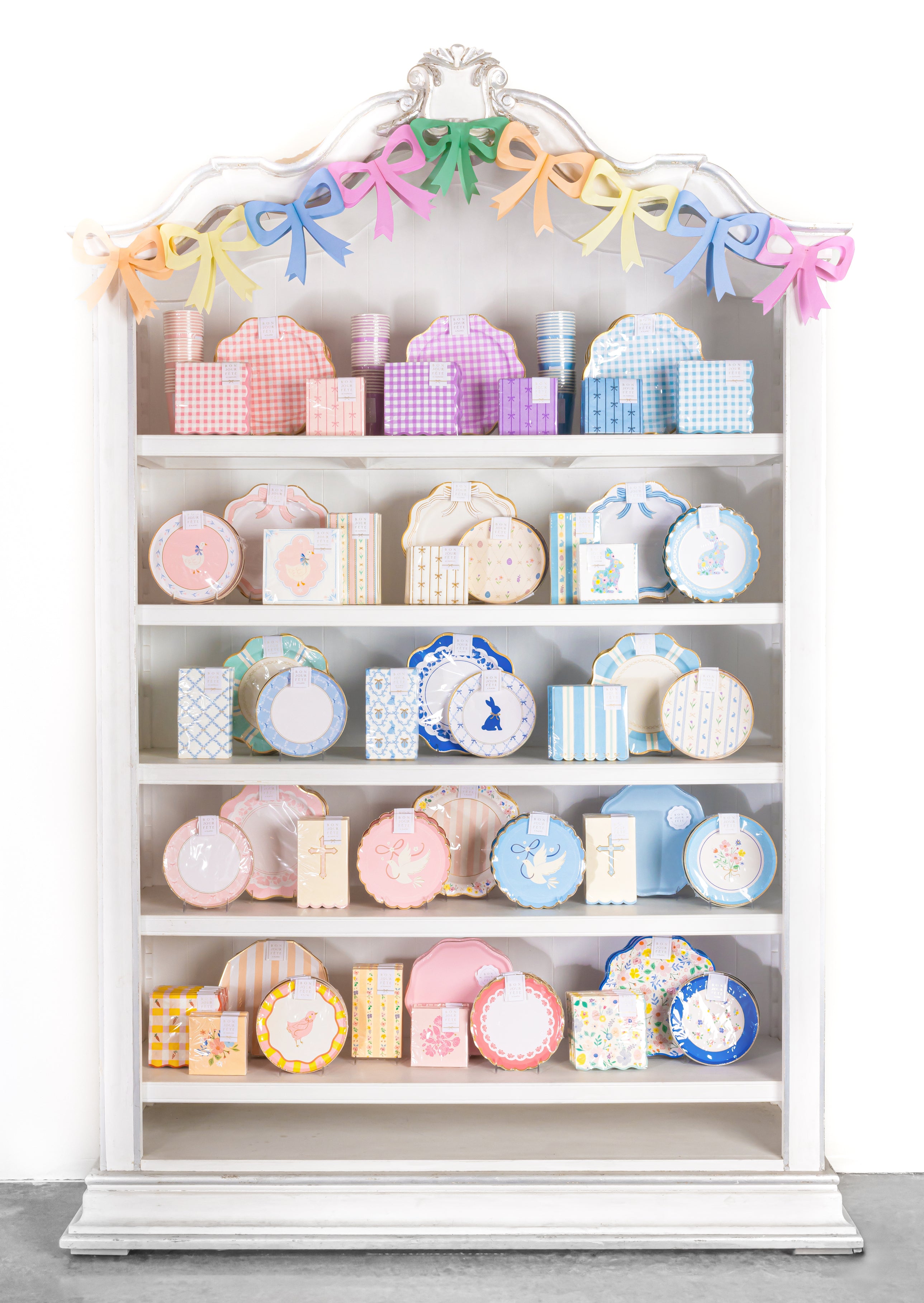 easter party supplies shelves