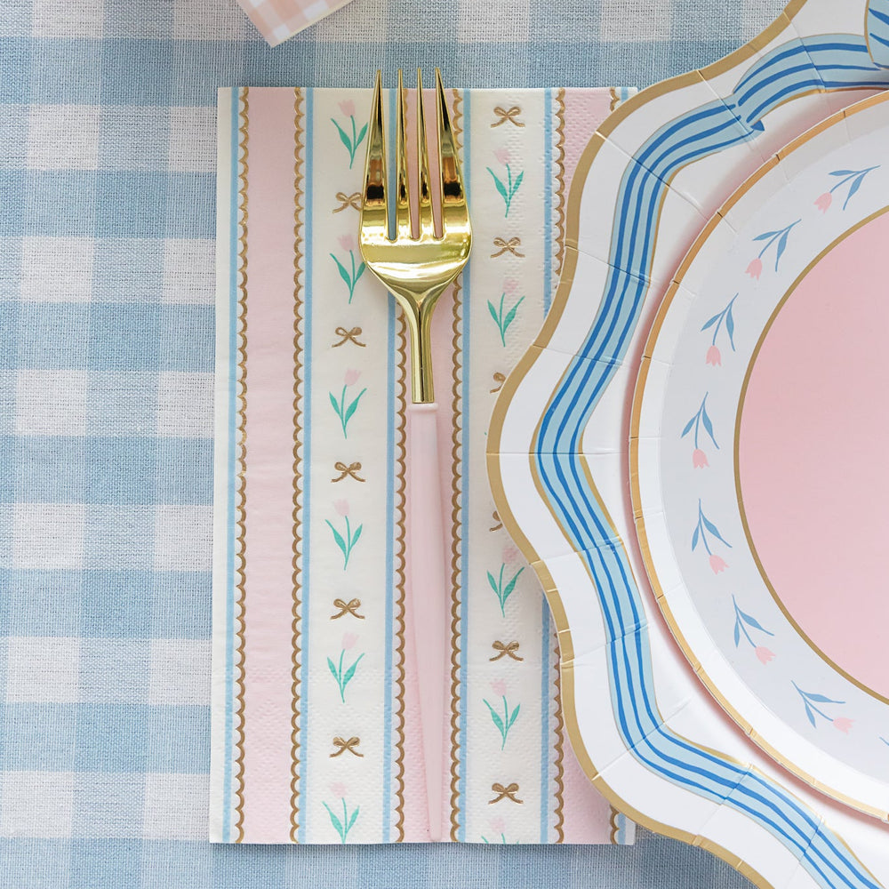 SPRING TULIP GUEST TOWELS Bonjour Fete Napkins SPRING TULIP GUEST TOWELS Bonjour Fete - Party Supplies