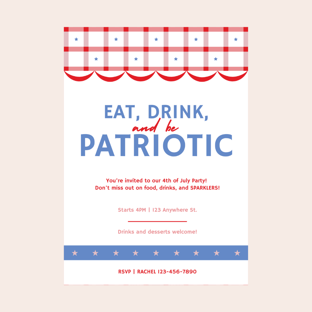 EAT, DRINK, AND BE PATRIOTIC DIGITAL PARTY INVITATION DOWNLOAD Bonjour Fête EAT, DRINK, AND BE PATRIOTIC DIGITAL PARTY INVITATION DOWNLOAD Bonjour Fete - Party Supplies