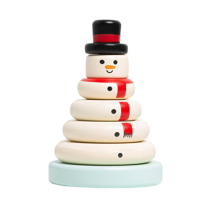 Wooden Snowman Stacking Toy Set, Holiday Baby Toddler Gift Pearhead Wooden Snowman Stacking Toy Set, Holiday Baby Toddler Gift Bonjour Fete - Party Supplies