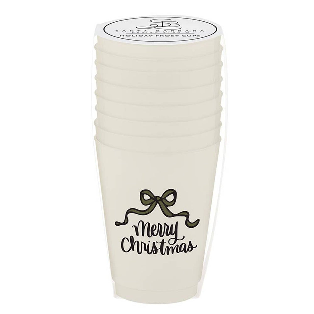 Frost Cups - Merry Christmas - Set of 8 Santa Barbara Design Studio by Creative Brands Material Frost Cups - Merry Christmas - Set of 8 Bonjour Fete - Party Supplies