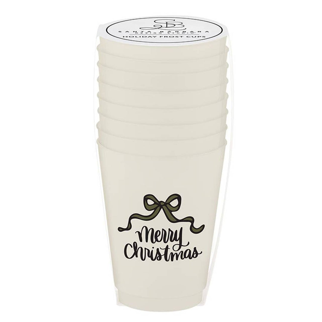 Frost Cups - Merry Christmas - Set of 8 Santa Barbara Design Studio by Creative Brands Material Frost Cups - Merry Christmas - Set of 8 Bonjour Fete - Party Supplies