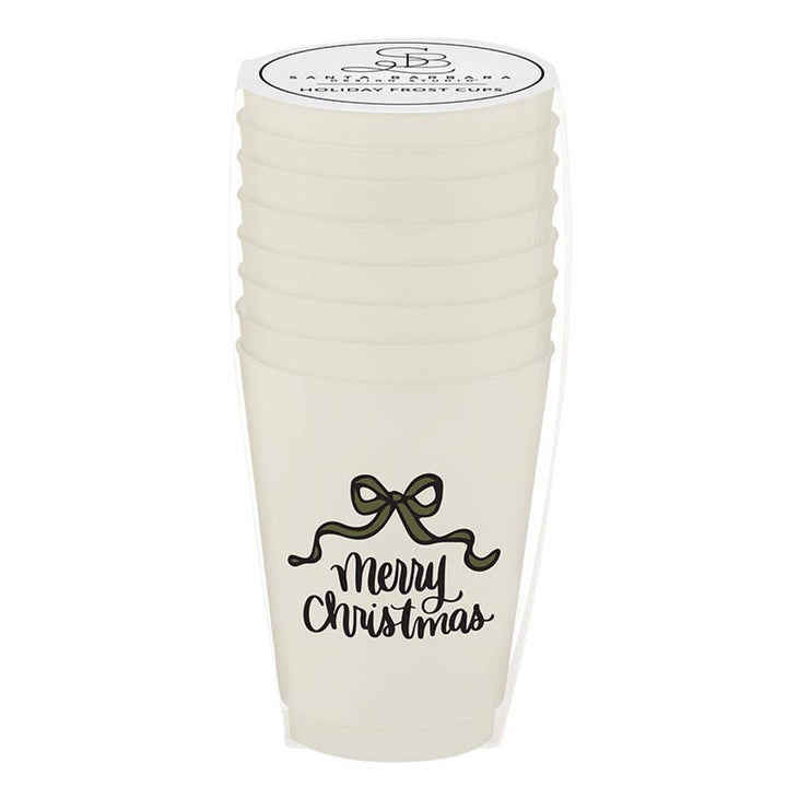 Frost Cups - Merry Christmas - Set of 8 Santa Barbara Design Studio by Creative Brands Material Frost Cups - Merry Christmas - Set of 8 Bonjour Fete - Party Supplies