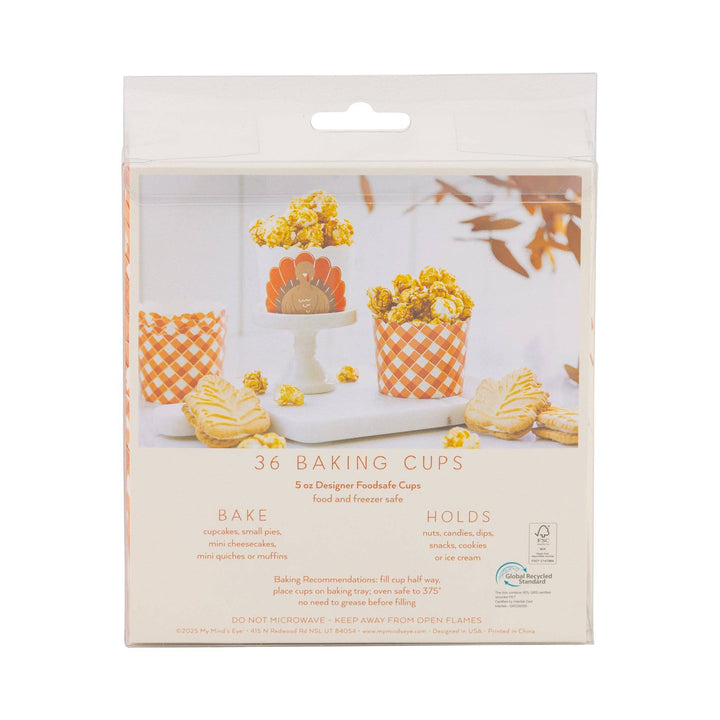 FOILED ORANGE TURKEY BAKING CUPS My Mind’s Eye Thanksgiving Baking & Treats FOILED ORANGE TURKEY BAKING CUPS Bonjour Fete - Party Supplies